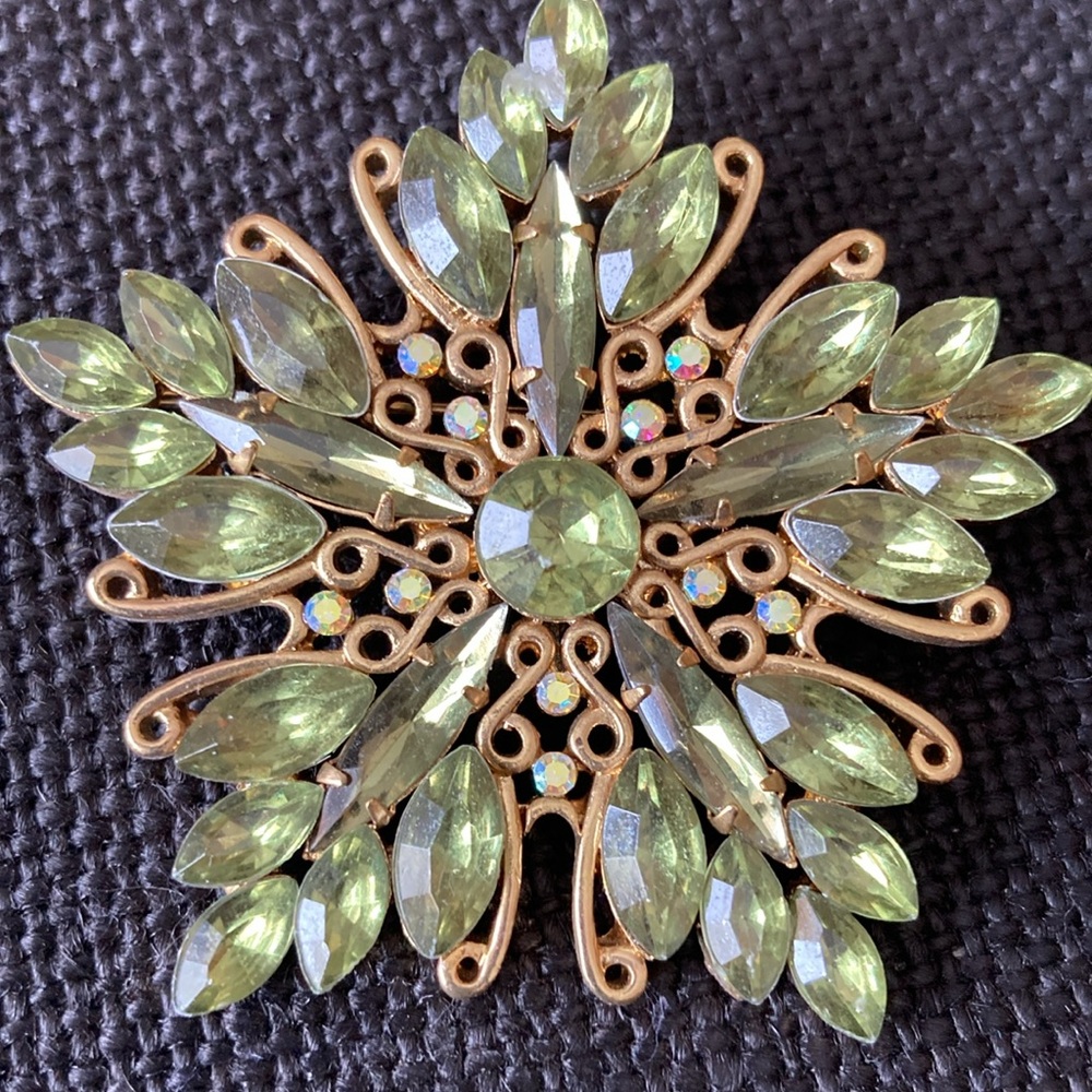 Vintage Lime Green Brooch